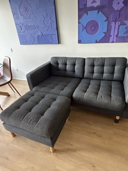 Sofá IKEA 2 lugares +repousa pés, COMO NOVO