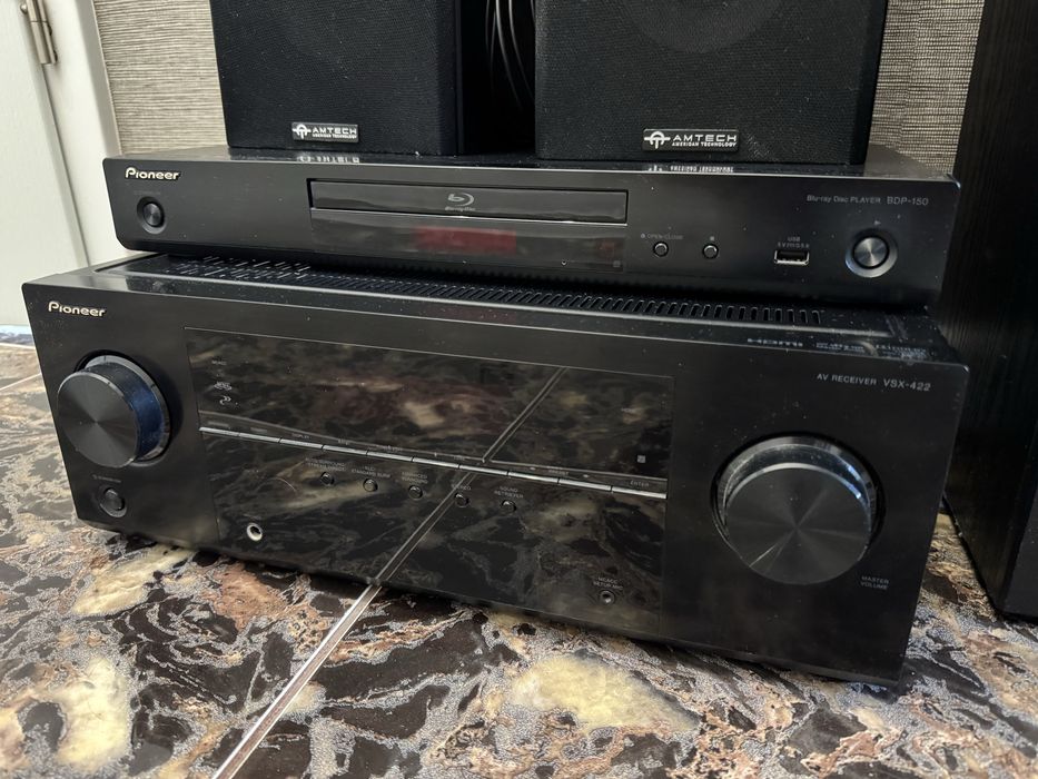 Kino domowe PIONEER VSX-422 kolumny AmTech