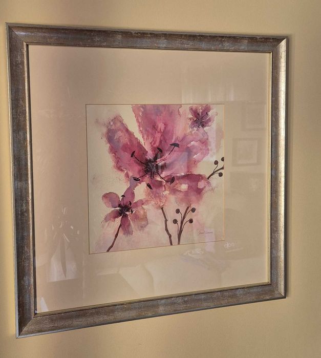Quadro com flores 56cm x 56cm
