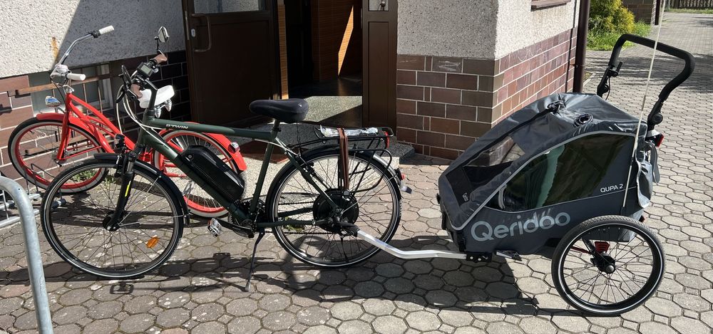 Rower trekingowy BTWIN + konwersja 1000W + bateria 14,5Ah