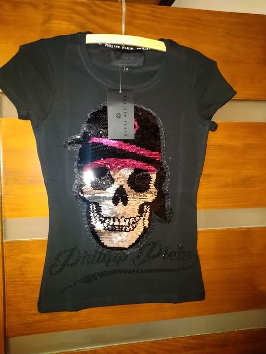 Koszulka damska Philipp Plein Zmieniające Logo nowa  95%cotton rozm S