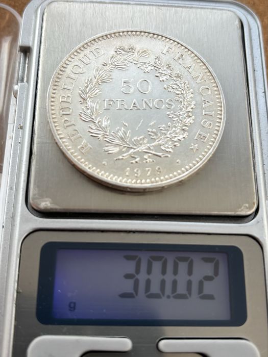 Срібна монета 50 франків 1979 року Франція