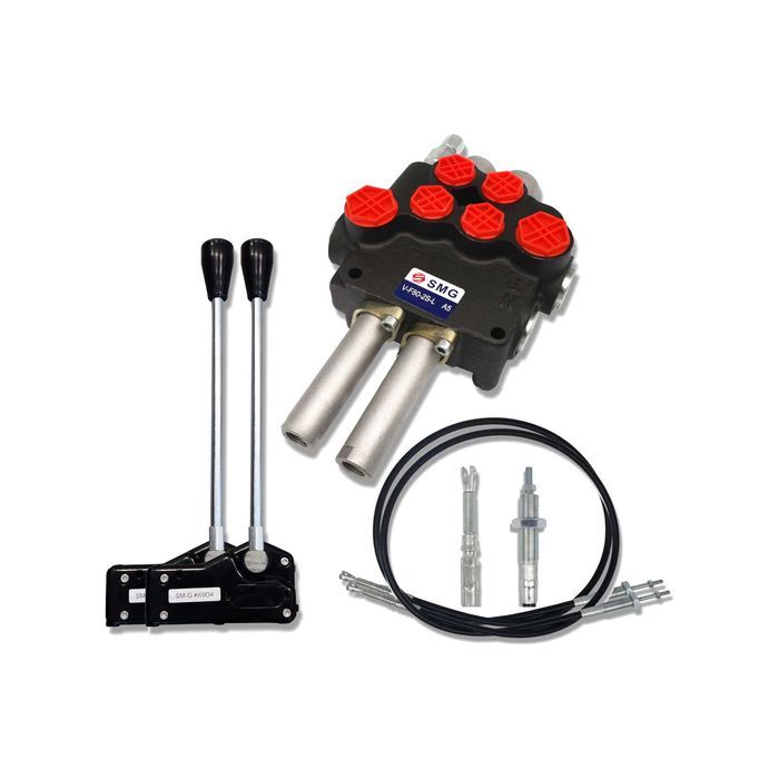 ROZDZIELACZ 80L 2 Sekcje 2x Dźwignia Linki 1500 mm Zestaw Tura [8943]