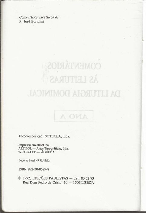 Comentários Às Leituras Da Liturgia Dominical Ano A