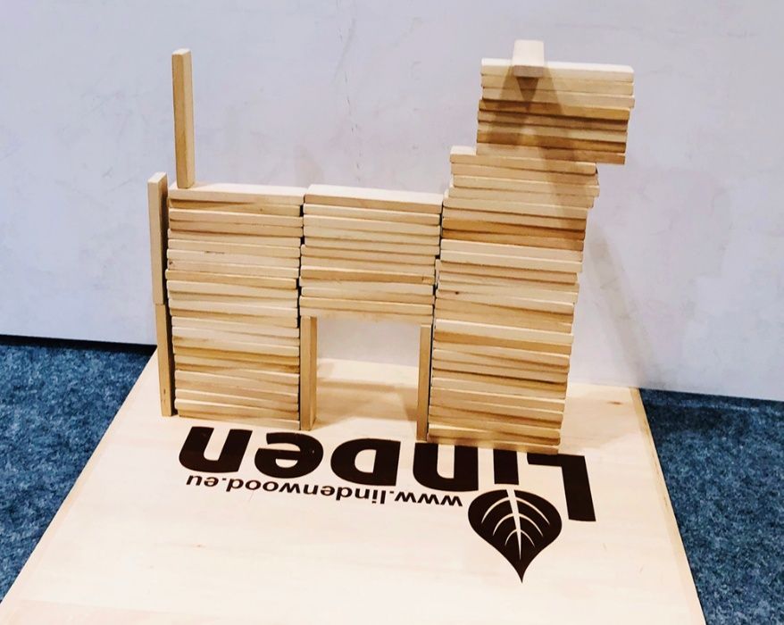 Polskie drewniane klocki Linden zestaw 500 szt. w pięknej skrzyni