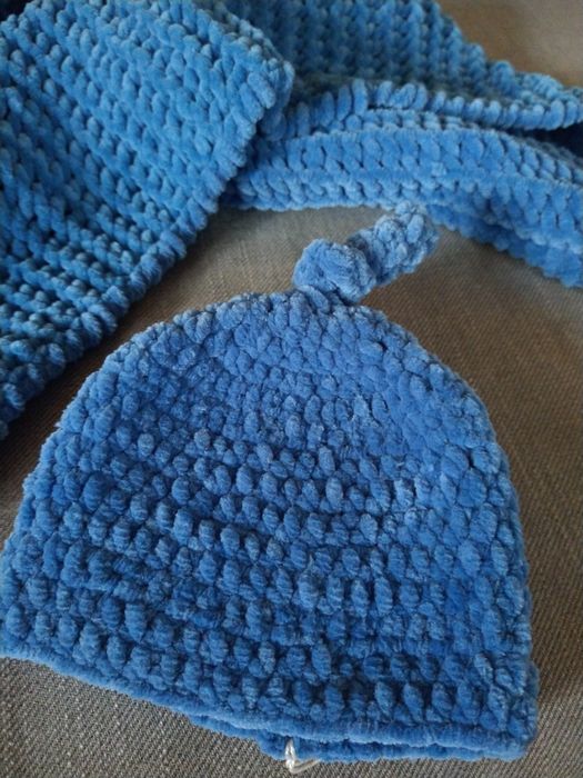 Kocyk i czapka, komplet, nowy, chłopiec, handmade