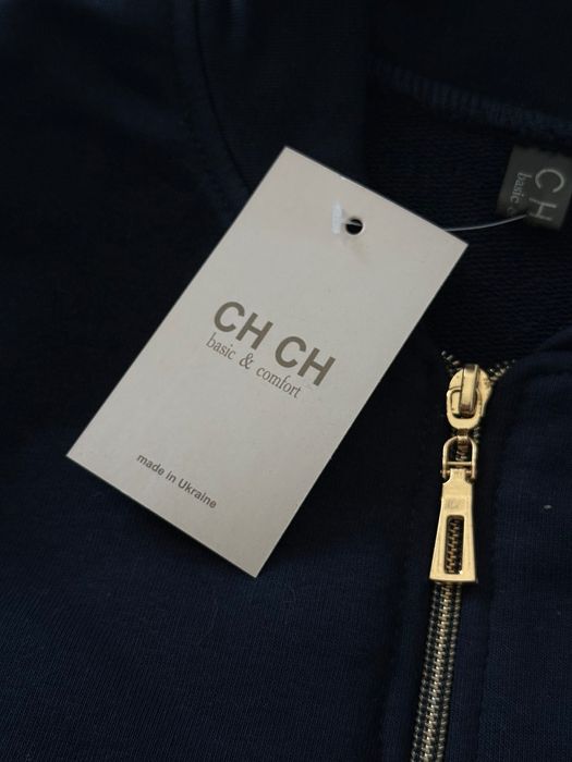 Темно-Синій Костюм із Зіп Бомбером та штанами на високій посадці Новий