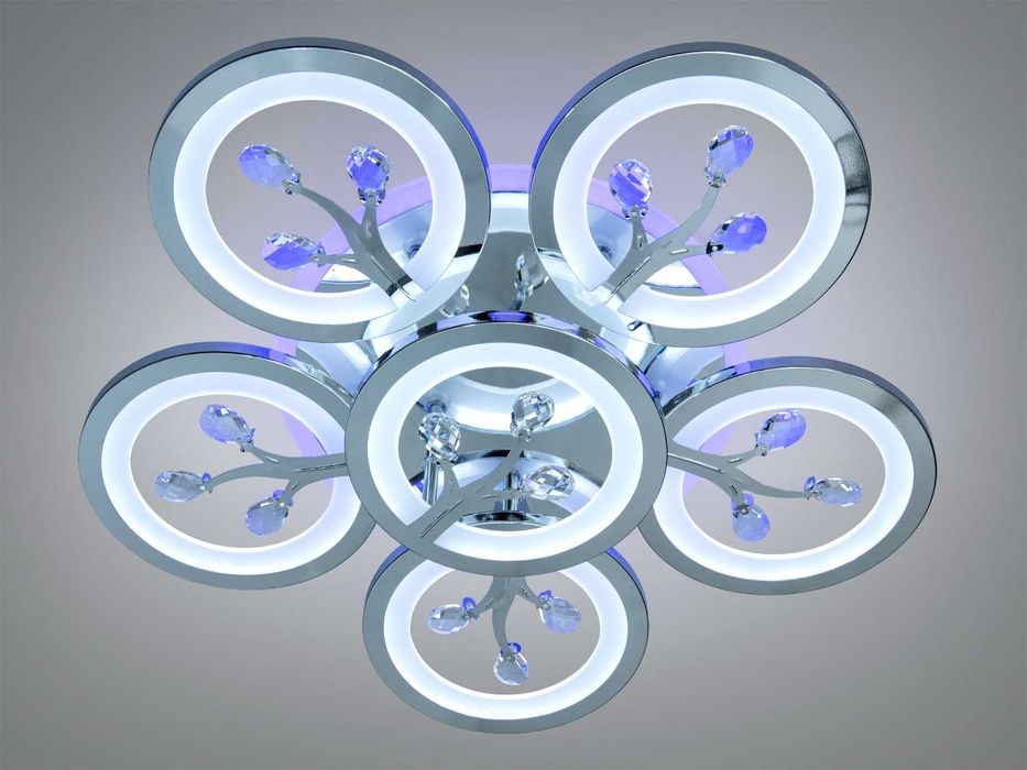 Світлодіодна люстра з пультом, диммером, підсвіткою, 90W
