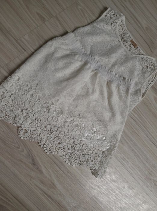 Komplet top + spódniczka wysoki stan koronka  przewiewny