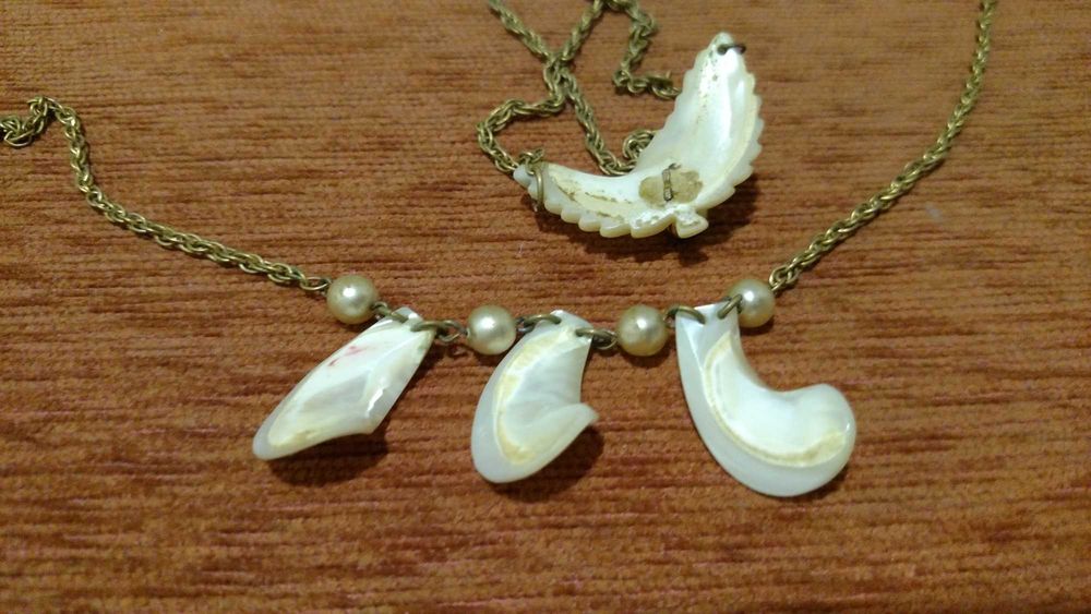 Перламутр бижутерия брошь серьги кулон камея