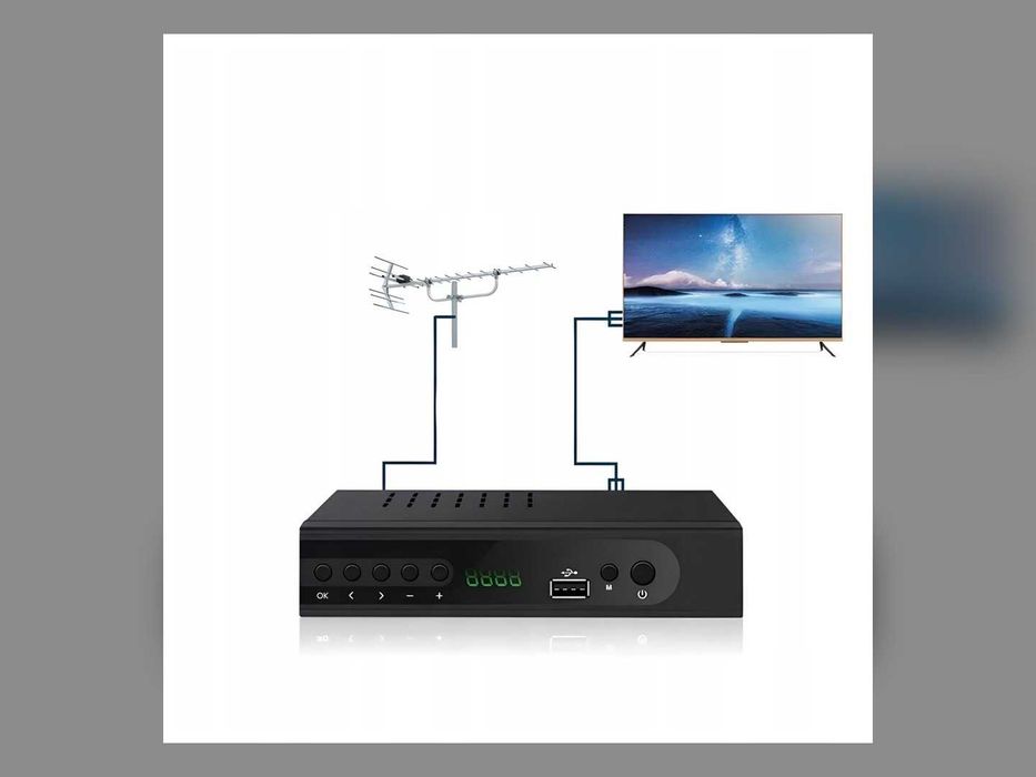 Tuner DVB-T2 Dekoder Telewizji Naziemnej HEVC H.265 4K Ultra HD HDMI USB Nagrywanie PVR Pilot Scart