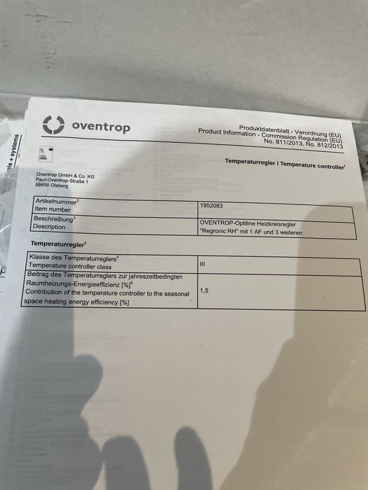 Regulator obiegu grzewczego Oventrop
