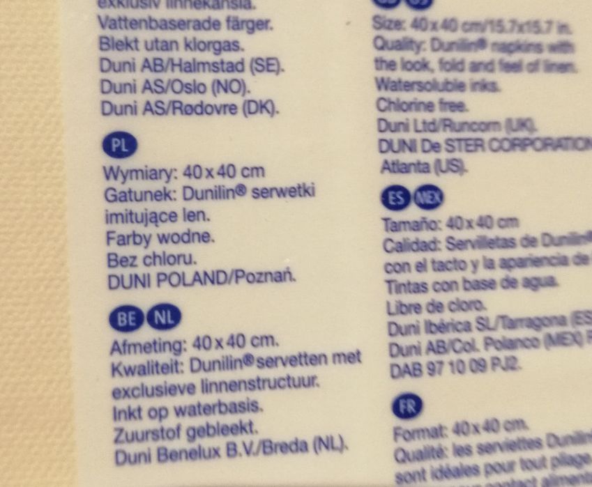 Serwetki Duni, ecri, 40x40 cm, 50 szt.