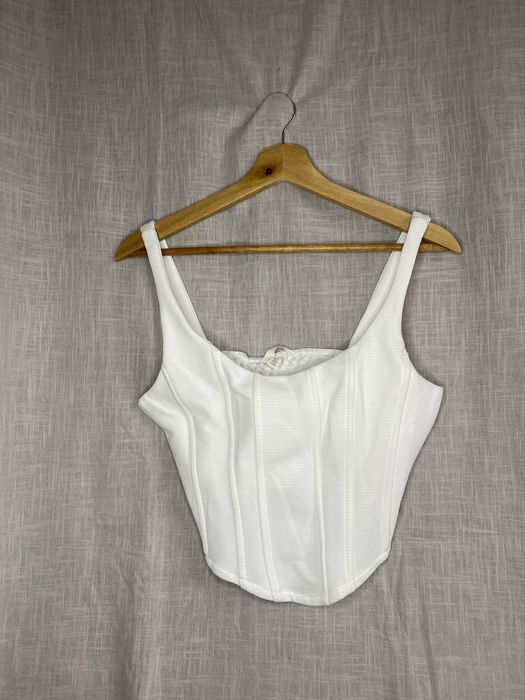 Biały top gorsetowy r. S H&M
