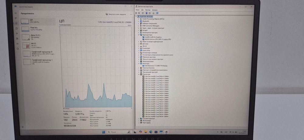 Ігровий Ноутбук Alienware X17 R2 19-12900H/RTX3070TI/ITB/16GB RAM
