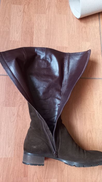 Сапоги женские замшевые