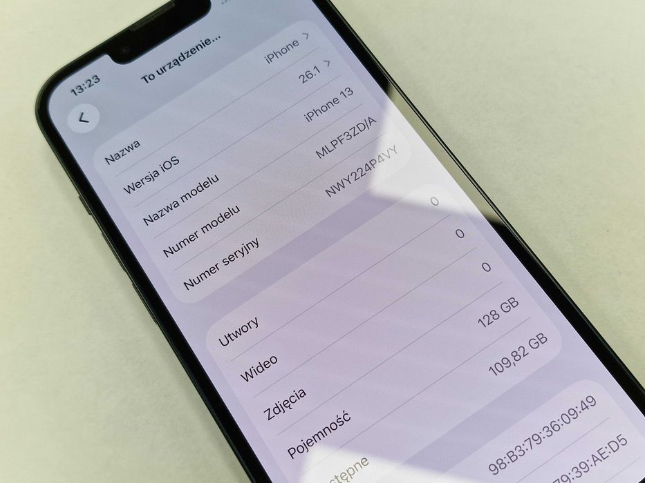Iphone 13 128GB/ Midnight/ Grade A-/ Bat 86%/ Gwarancja + ładowarka