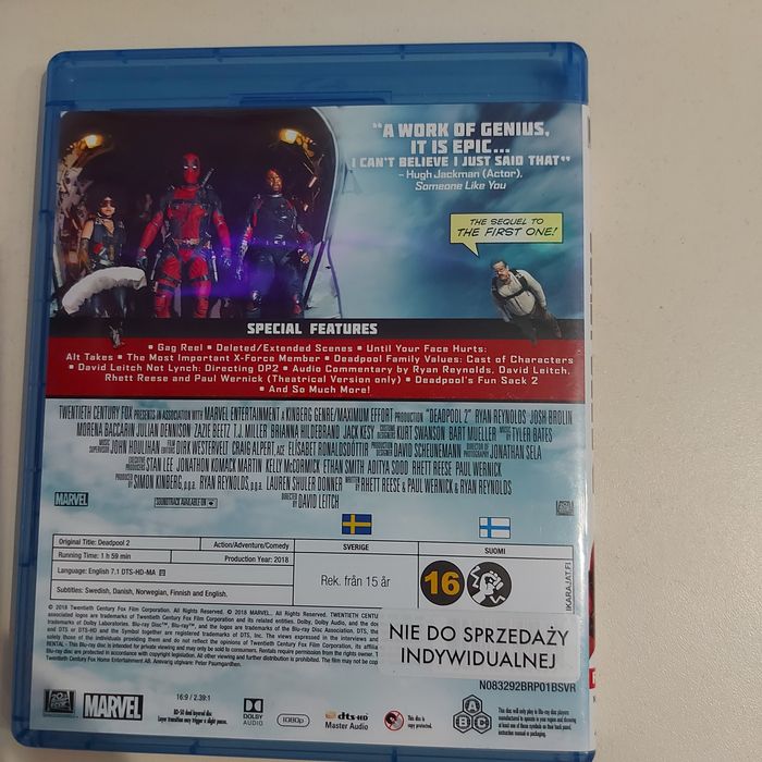 Film na blu-ray Deadpool 2 jak nowy