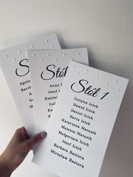 Plan stołów z perełkami