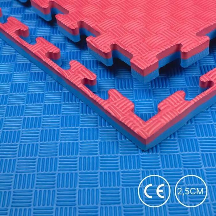 Mata 100 x 100 x 2,5cm Czarna Szara Niebieska Czerwona Puzzel pod Sprzęt z Certyfikatem na Siłownie Metrowe Piankowa Gruba Sala Zabaw Dla Dziecie