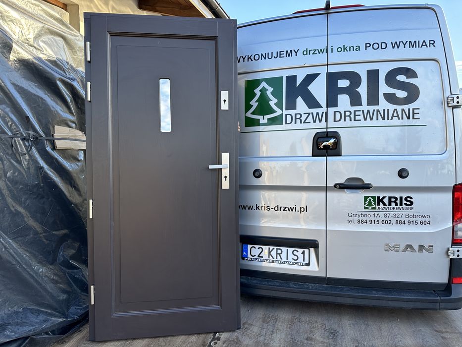 Drzwi zewnętrzne drewniane OD RĘKI czyste powietrze DOSTAWACała Polska