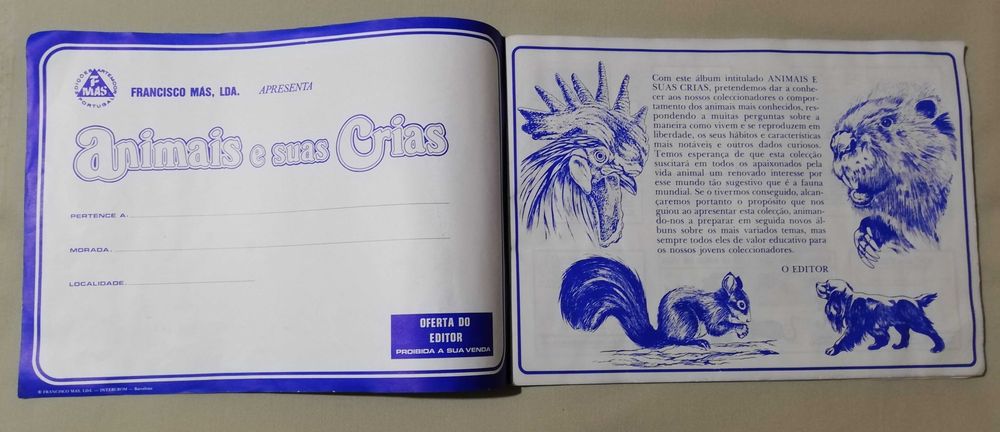 Caderneta - Animais e suas Crias (Completa)