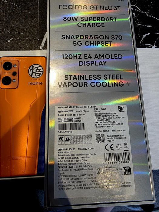 Realme GT Neo 3T Dragon Ball Z Edition 8/256 GB | Komplet | BDB | Foli