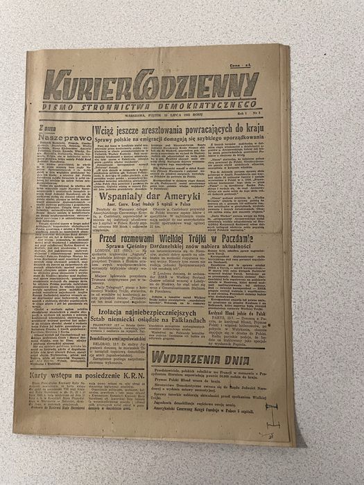 „Kurier Codzienny” 13 lipiec 1945