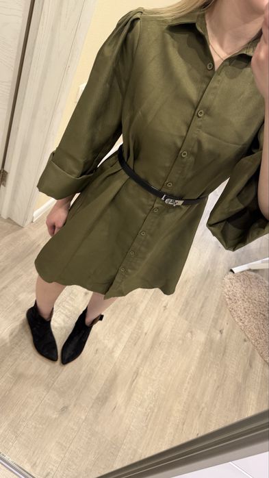 Трендова сукня хакі, сукня котонова