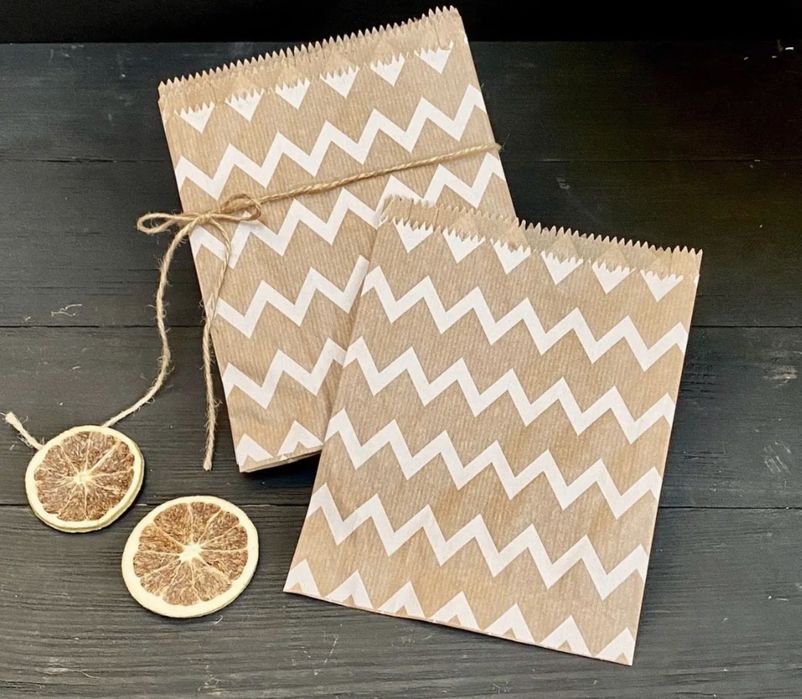 Крафт пакет Паперовий, харчовий, сувенірний, саше бумажный, зиг заг