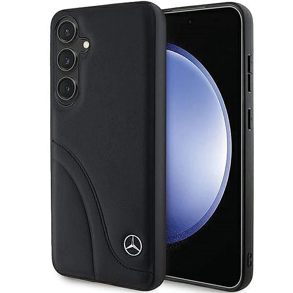 Etui Mercedes Leather Curved Stitches na Samsung Galaxy S24 - czarne