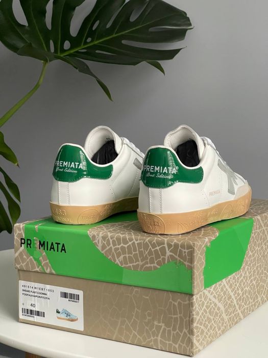 Кросівки Чоловічі Premiata Stevend White Green Grey Beige  41-45 Топ