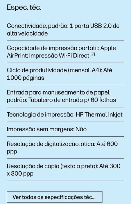 Impressora/Digitalizador HP DeskJet 3760 - Nova