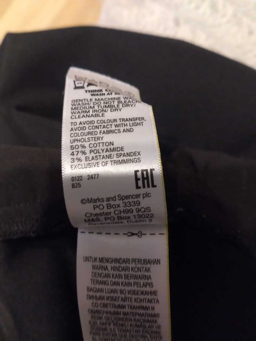 Czarne spodnie damskie bawełna 48