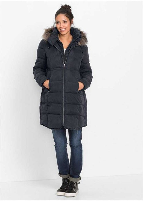 Zimowa Kurtka ciążowa z wstawką dla dzidziusia / kaptur