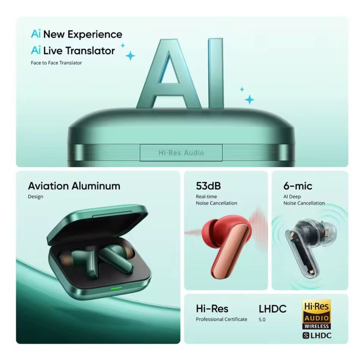 Навушники Realme Buds Air 7 Pro ,глобальна версія, шумодав, LHDC 5.0