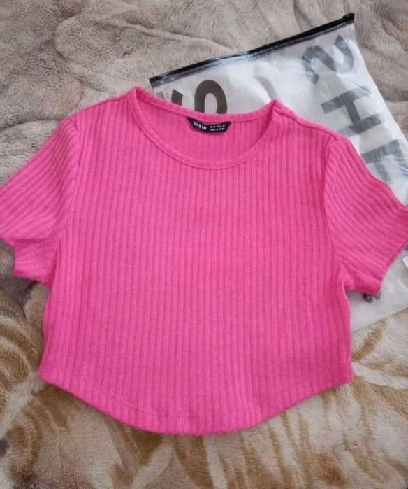 Top Malha Rosa Shein