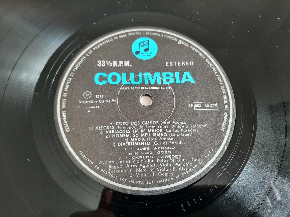 Carlos Paredes, José Afonso, Luiz Goes - Portugal - Vinil LP