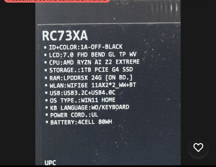 Asus xbox rog ally x 2025 Selada