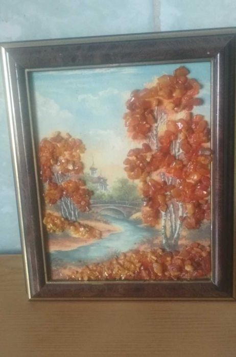 Янтарь, Картина янтарь осень, Картина з Бурштину