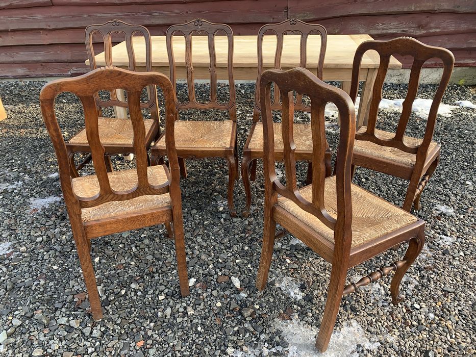 Krzesła dębowe Ludwik trawa morska