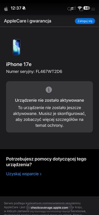iPhone 17e 256gb White Nowy Gwarancja
