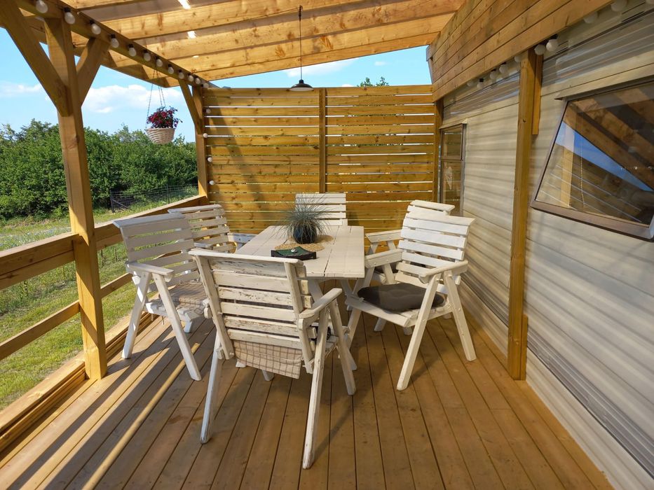 Taras drewniany , zadaszenie , garaz , poliweglan , pergola