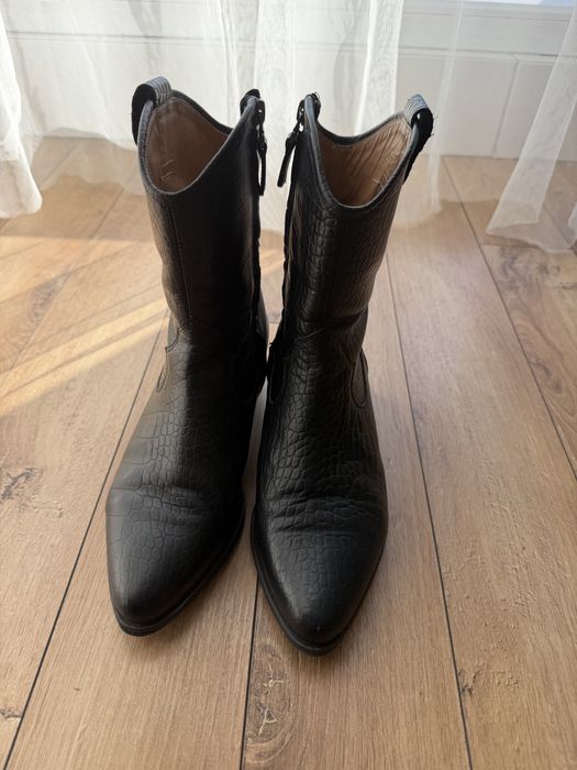 Buty kowbojki damskie skorzane