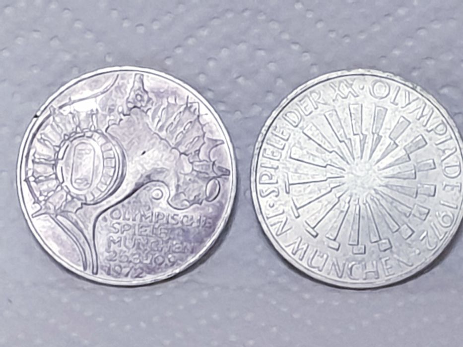 4 moedas 10 Deutsche Mark - jogos Olímpicos Munique 1972 - em prata