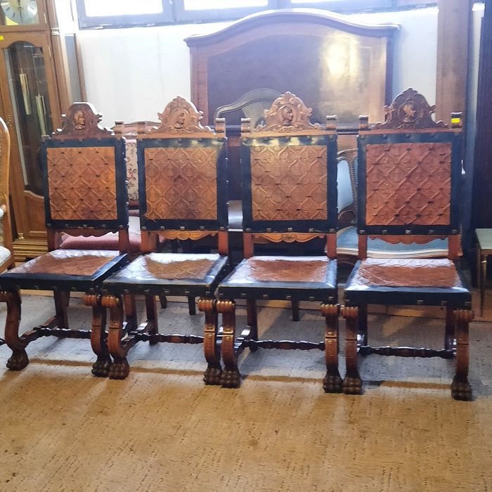 Stary piękny kpl pałacowy XIX W  dwa trony i 4 krzesła