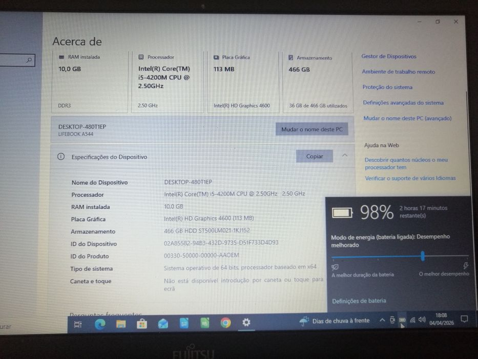 Fujitsu lifebook a554