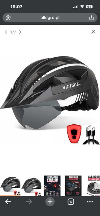 kask rowerowy z tylnym światłem MTB