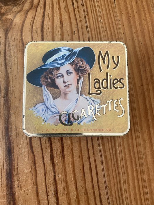 Caixa de lata vazia,vintage de cigarros My Ladies dos anos 50