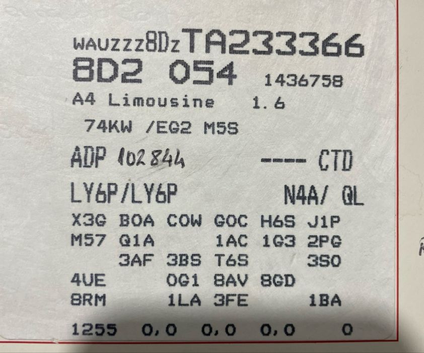 Motor audi 1.6 gasolina